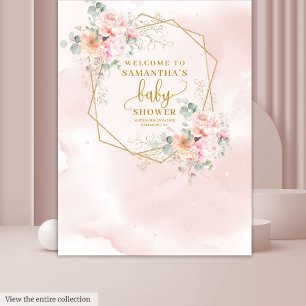 Dreamy blush pink pastel baby shower photo booth tapestry
