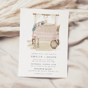 Dreamy Bohemian Beach Couple Wedding Invitation