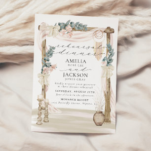 Dreamy Bohemian Beach Rehearsal Dinner Invitation