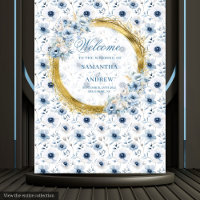 Dreamy Bohemian Light Blue Gold Wedding Banner