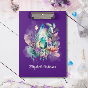 Dreamy Boho Magical Crystals Dreamcatcher Clipboard