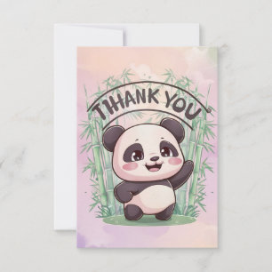 Dreamy Boho Panda Thank You Card