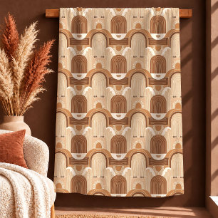 Dreamy Boho Shapes Terracotta Copper Blanket Gift