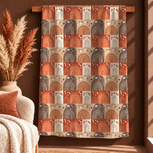 Dreamy Boho Shapes Terracotta Copper Blanket Gift