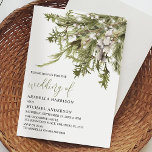 Dreamy Boho Watercolor Winter Wedding Invitation<br><div class="desc">Dreamy boho watercolor design,  featuring an arrangement of green and white winter foliage,  string lights and a modern wedding invitation template. The ont styles and text colours can be changed by clicking on the customise further link after personalising.</div>