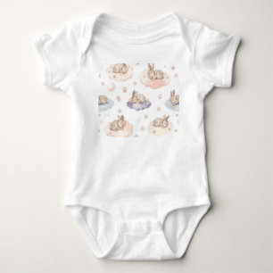 Dreamy Bunny Clouds Baby Bodysuit   Sleeping Bunny