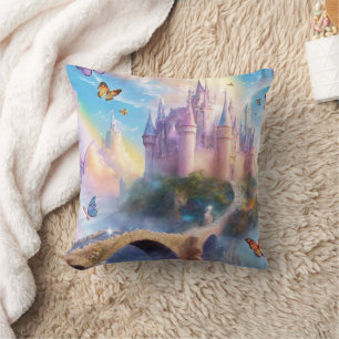 Dreamy Butterfly Castle Fairytale for Princesses Cushion