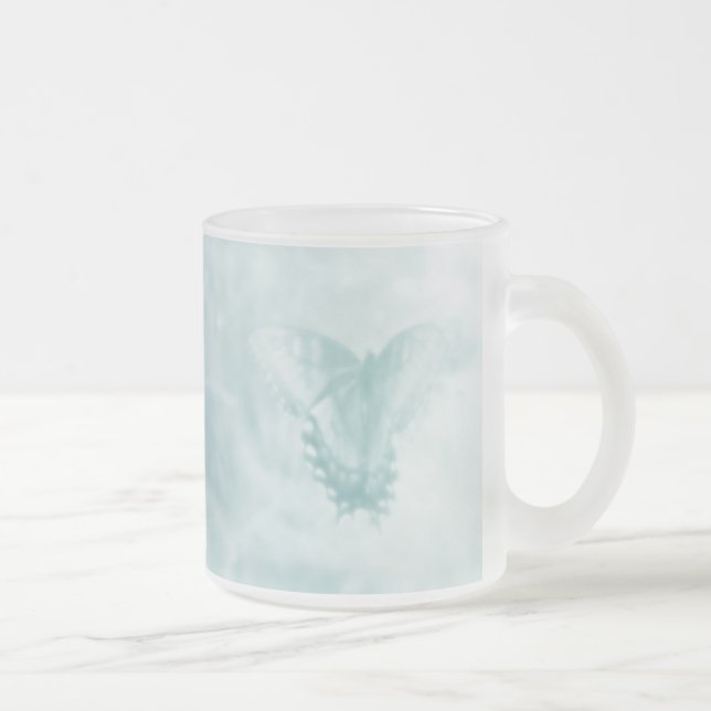 Dreamy Butterfly Frosted Glass Coffee Mug (Right)