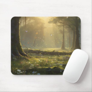 Dreamy Butterfly Meadow Desk Mat Fantasy Nature Mouse Mat