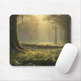 Dreamy Butterfly Meadow Desk Mat | Fantasy Nature Mouse Mat