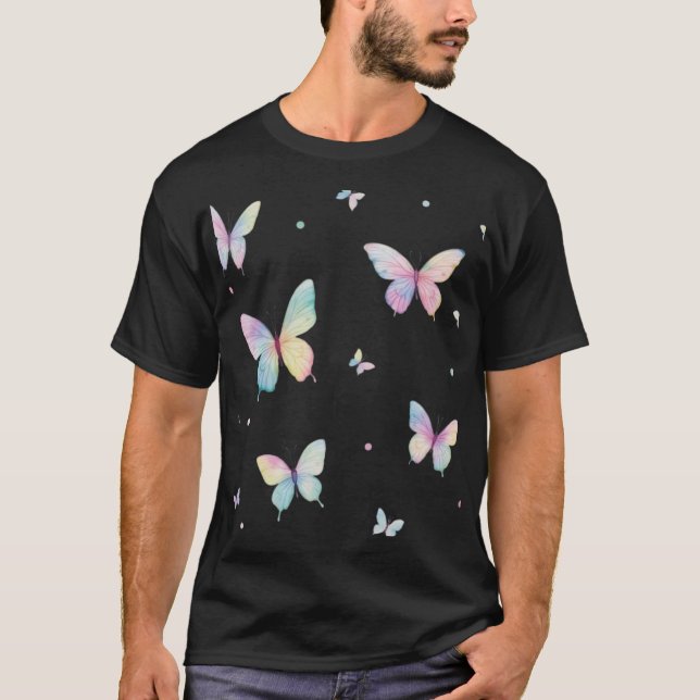 Dreamy Butterfly Watercolor T-Shirt Designs (Front)