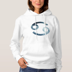 Dreamy Cancer Calm – Silver & White Oceanic Art Hoodie