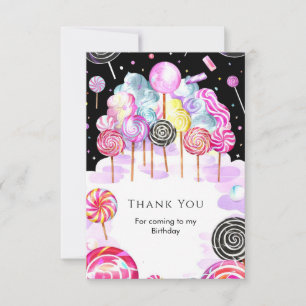 Dreamy Candyland Birthday Thank You Card