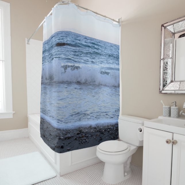 Dreamy Capri Ocean Sunset View 1 Shower Curtain (In Situ)