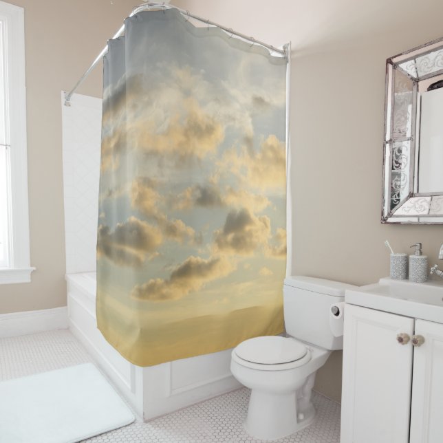 Dreamy Caribbean Clouds 4 Shower Curtain (In Situ)
