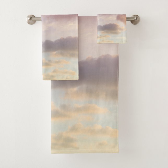 Dreamy Caribbean Clouds 8 - Unicorn Colours Bath Towel Set (Insitu)