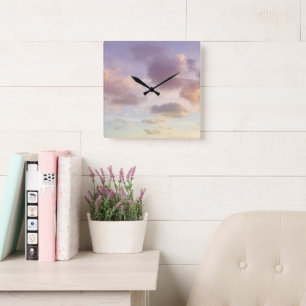 Dreamy Caribbean Clouds 8 - Unicorn Colours Square Wall Clock