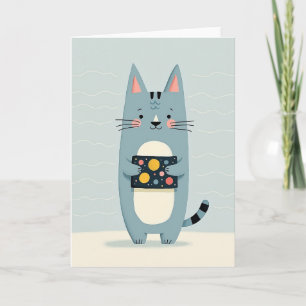 Dreamy Cat Art Birthday Card
