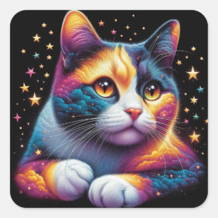 Dreamy cat stickers! square sticker