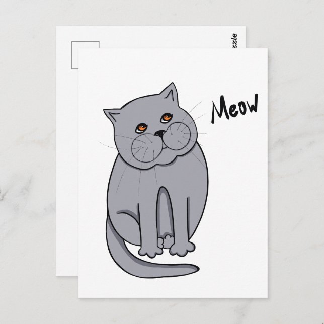 Dreamy cat with orange eyes postcard (Front/Back)