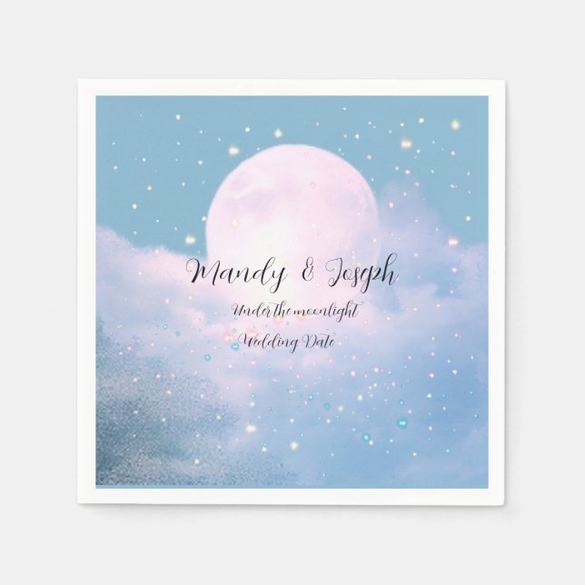 Dreamy celestial wedding bathed in moonlight napkin (Front)