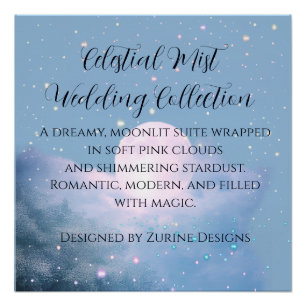 Dreamy celestial wedding bathed in moonlight poster