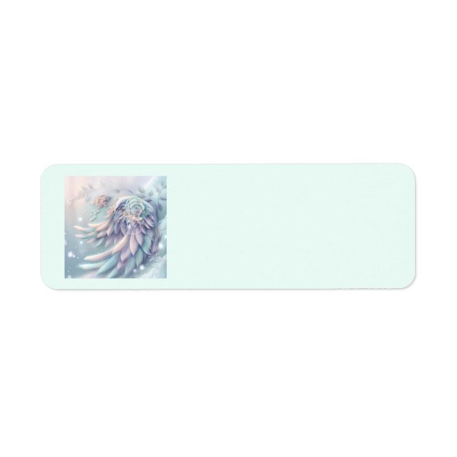 Dreamy Christmas Angel Wings Address Labels (Front)
