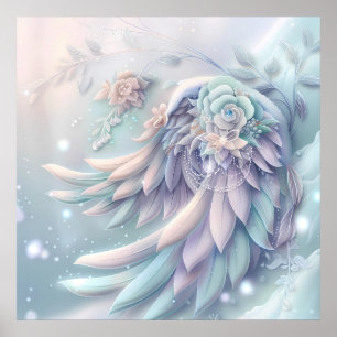 Dreamy Christmas Angel Wings Poster