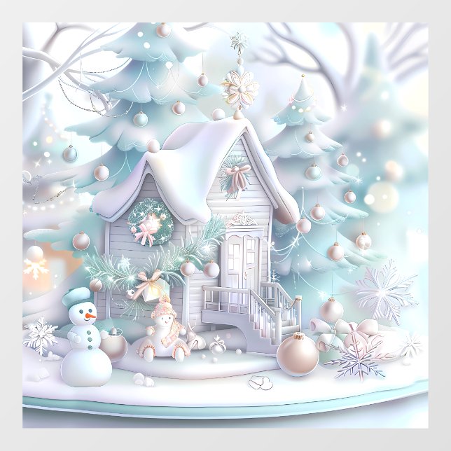 Dreamy Christmas Gingerbread House Window Cling (Sheet)