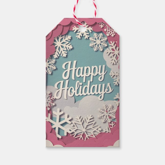 Dreamy Christmas Holiday Gift Tags (Front)