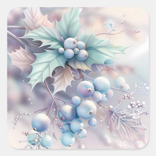 Dreamy Christmas Holly Sticker (Front)