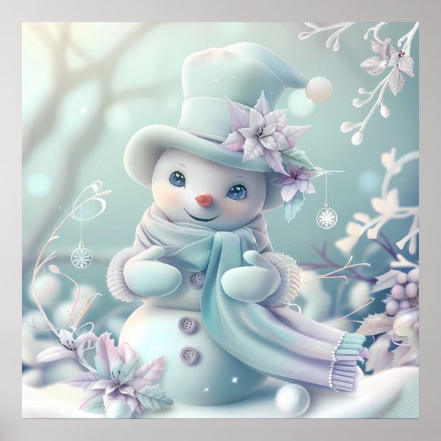 Dreamy Christmas Snowman Poster (Front)