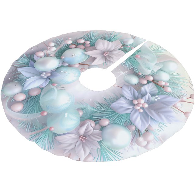 Dreamy Christmas Wreath Tree Skirt (Angled)