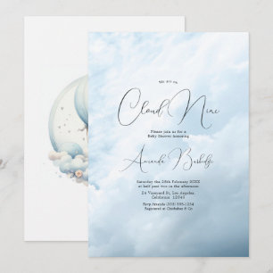 Dreamy Cloud 9 Baby Shower Invitation