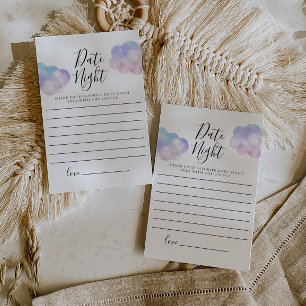 Dreamy Cloud Bridal Shower Date Night Card