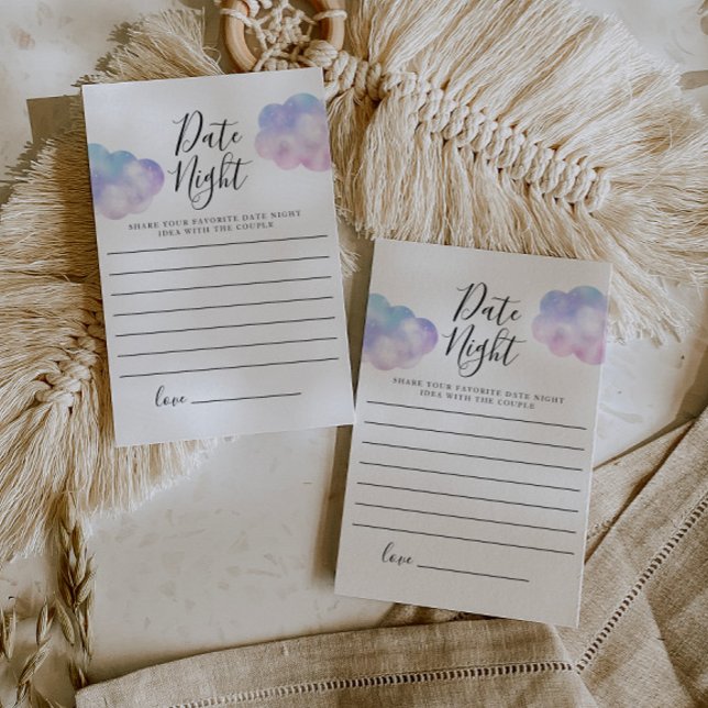 Dreamy Cloud Bridal Shower Date Night Card (Creator Uploaded)