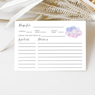 Dreamy Cloud Bridal Shower Recipe Card