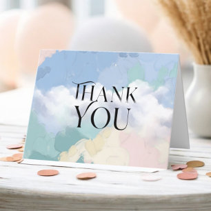 Dreamy Cloud Nine Pastel Baby Shower Thank You Card