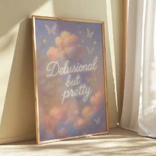 Dreamy Cloud Quote Poster Feminine Aesthetic Print