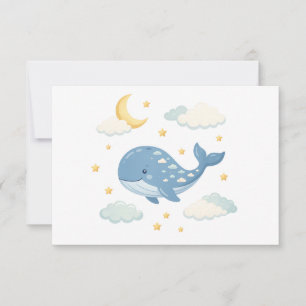 Dreamy Cloud Whale Thank You Card