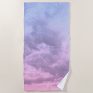 Dreamy Clouds 16 - Caribbean Sunset Beach Towel