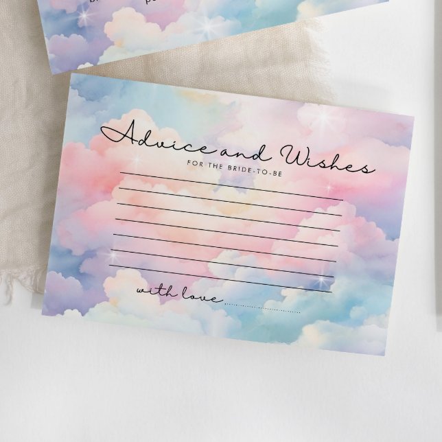 Dreamy Clouds Advice and Wishes Bridal Shower Enclosure Card (Creator Uploaded)