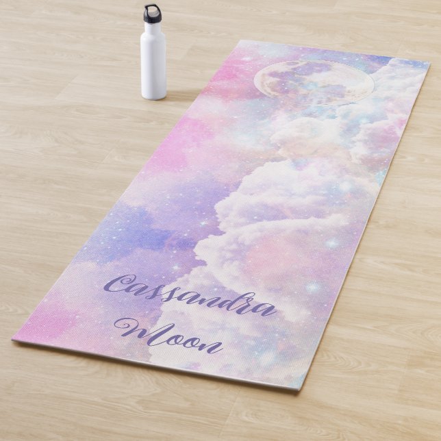 Dreamy Clouds and Stars Personalised Yoga Mat (In Situ)