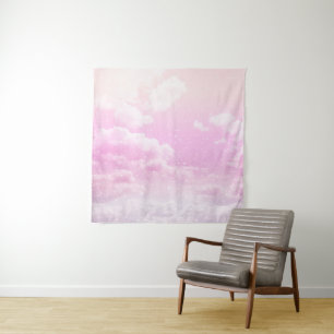 Dreamy Clouds Blush Nebula Bliss 1 Tapestry