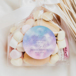 Dreamy Clouds Bridal Shower Favour   Classic Round Sticker