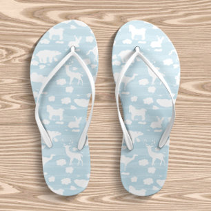 Dreamy Clouds Sky Blue  Kid's Flip Flops