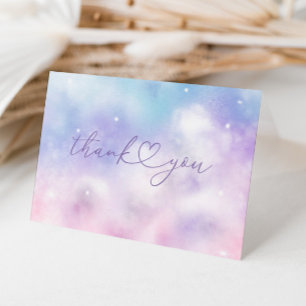 Dreamy Clouds Stars Bridal Shower Thank You Card