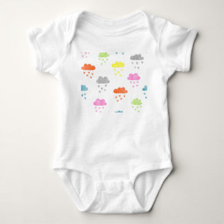 Dreamy Clouds: Watercolor Heart Rain Baby Bodysuit
