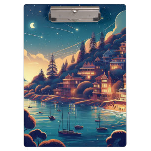 Dreamy Coastal Night Clipboard