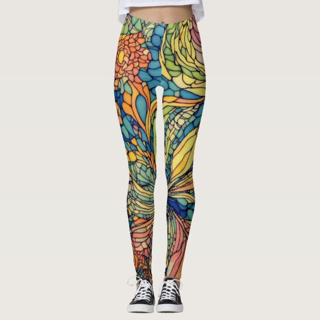 Dreamy Collared Elegance Leggings (Front)